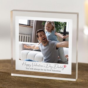 Bloc photo cadeau Saint-Valentin pour papa, 1er Saint-Valentin personnalisé, cadeaux pour papa, premier souvenir de la Saint-Valentin, impression personnalisée