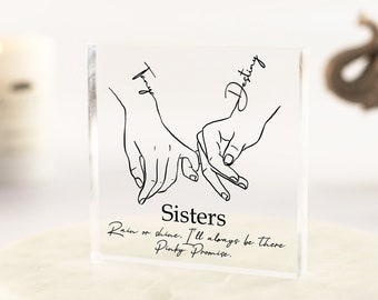 Schwester Geschenk, personalisiertes Geschenk für Schwester, Schwester Geburtstagsgeschenk, Weihnachtsgeschenk für Schwester, Geschenk für Schwestern, Acrylblock 10x10cm