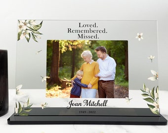Personalised Memorial Photo Plaque, In Loving Memory, Family Memorial Gift, Nan, Mum, Sister Photo Keepsake Gift, Photo Frame Acrylic Plaque