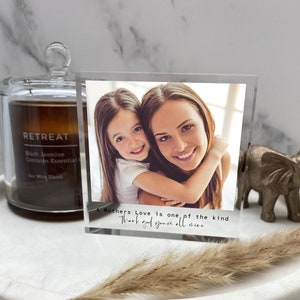 Personalised Photo Gift, Gift For Mum, Gift from Daughter/Son, Birthday Mum Present, Family Custom Photo Print, Acrylic Clear Block, New Mum
