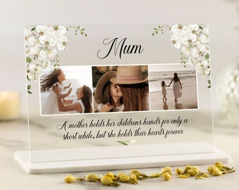 Gift for Mum, Mothers Day Gift, Mother and Daughter Flowers Gift, Mum Birthday Gifts, Photo Gift, Custom Acrylic Plaque, Floral Mum Gift,