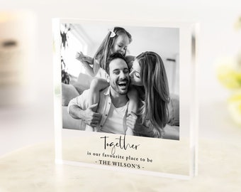 Personalised Photo Gift,  Family Custom Photo Print, Personalised Decor, Acrylic Clear Block, Token Gift, Desk Photo, Sentimental Gift