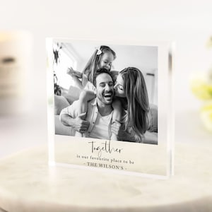 Personalised Photo Gift,  Family Custom Photo Print, Personalised Decor, Acrylic Clear Block, Token Gift, Desk Photo, Sentimental Gift