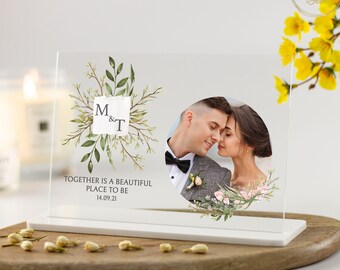 Gepersonaliseerd jubileumcadeau voor haar/hem, fotolijst huwelijksverjaardag, 1e verjaardag ouders jubileum koppels acryl fotoplaat