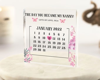 Nanny Gift, Personalised Nan Keepsake Gift, Grandma Gift from Grandchild, Nanny Birthday, Mother In law Gift, Acrylic block