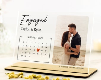 Personalised Engagement Photo Gift, Engagement frames, Anniversary Gift, Newly Engaged, Engagement Keepsake, Anniversary Acrylic Plaque