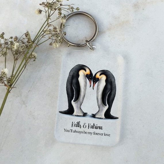 Couple Custom Keychain, Keyring Gift, Personalised Couple Penguin Wedding  Anniversary Gift for Him, Boyfriend, Husband Wife Girlfriend