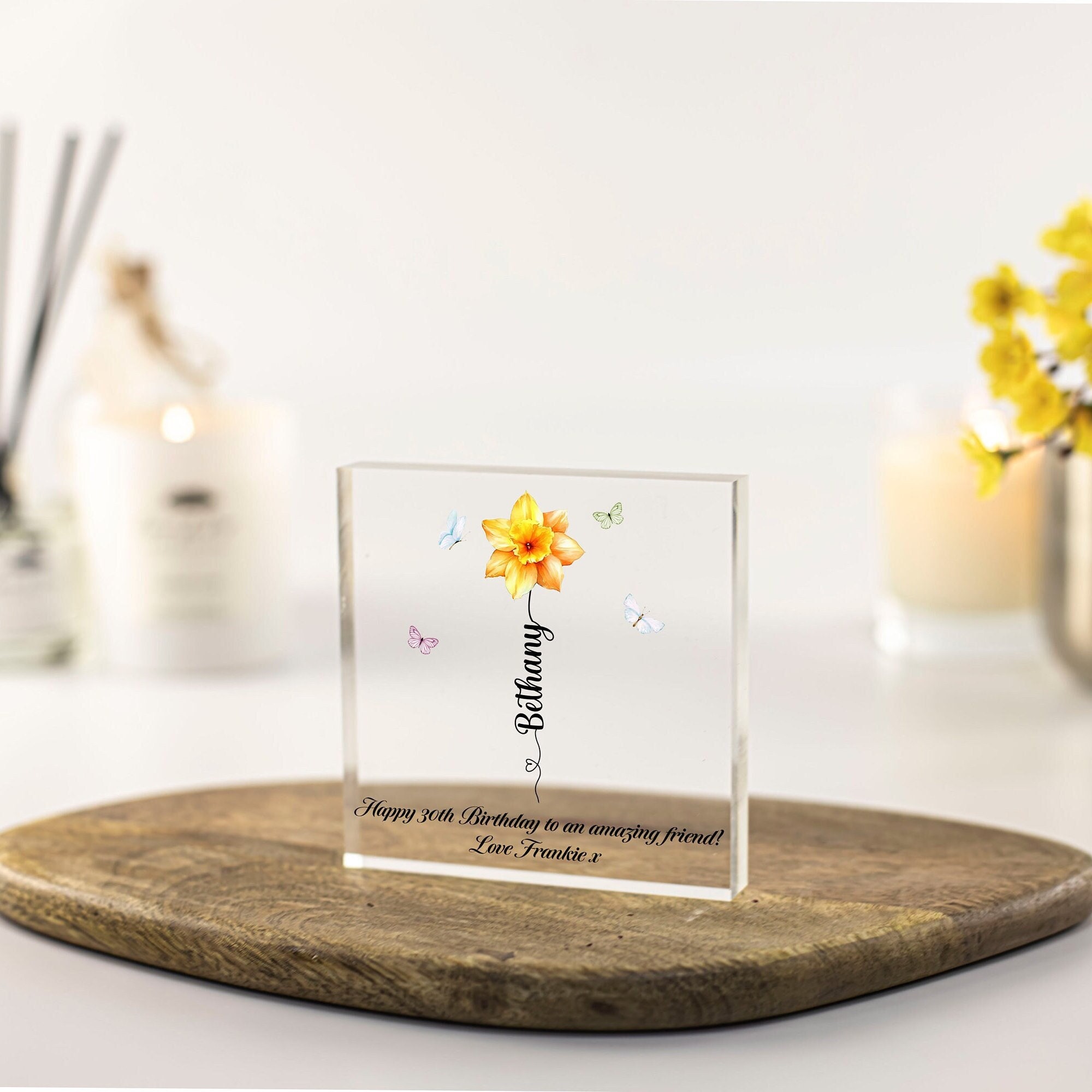 Acrylic Heart Keepsake Gift - 'Thank You' Or Friendship Decor For Women, Graduation, Christmas, Office