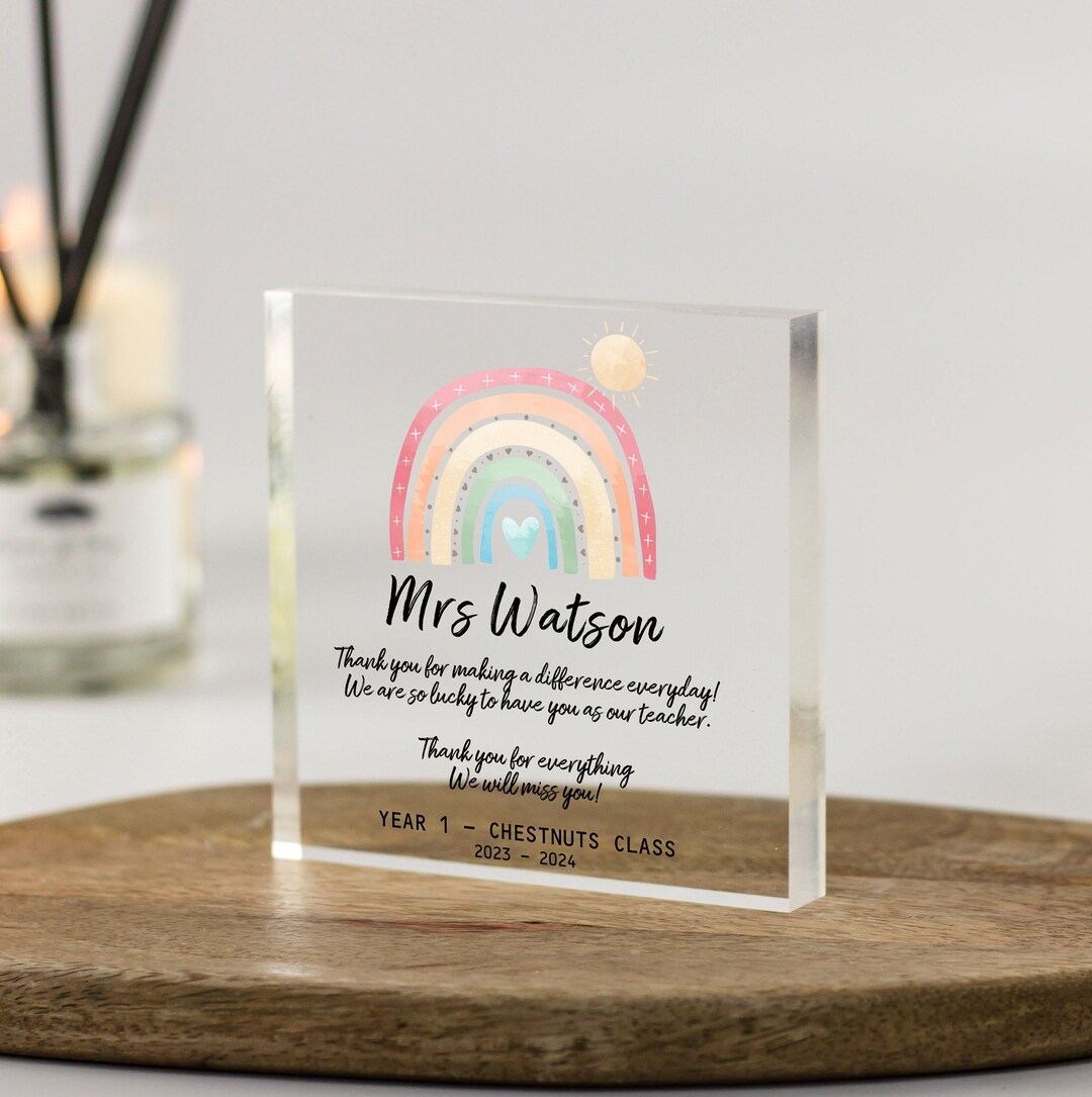 Personalised Teacher Gifts, End of Year Gift From Child, Class, Nursery ...