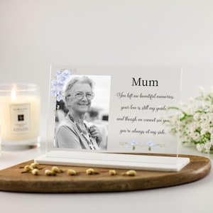 Personalised Mum Memorial Photo Plaque, Memorial Gift, In Loving Memory, Mother In Heaven, Christmas Memorial, Mother of the Bride