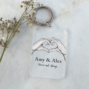 Porte-clés personnalisé, cadeau porte-clés, cadeau d&#39;anniversaire de couple personnalisé pour lui, petit ami, mari femme petite amie cadeau personnalisé, cadeau de mariage