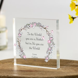 Geschenk für Mama, Muttertagsgeschenk, Valentinstag Geschenk für Mama, benutzerdefinierte Mama Zitat Acrylblock, Geburtstagsgeschenk für Mama, personalisierte Mama Geschenk