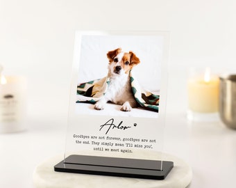 Regalo conmemorativo para mascotas, regalo por la pérdida de una mascota, regalo por la pérdida de un gato, regalo por la pérdida de un perro, regalo de duelo por la pérdida de una mascota, regalo de condolencia por una mascota, placa acrílica con retrato de mascota