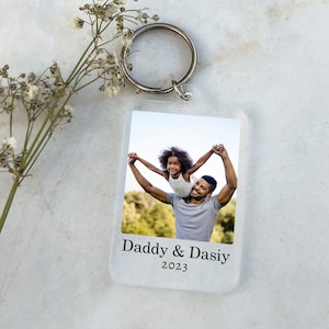 Cadeaux de fête des pères, cadeau d'anniversaire papa, porte-clés photo personnalisé, message personnalisé, cadeau papa de la fille fils, première fête des pères, papa personnalisé