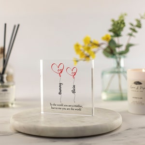 Mothers Day Gift, Personalised Mummy Gifts, Heart Gift for Mum, Nan, Nanny, Custom Print, First Mothers Day, Gifts for Her Acrylic Block