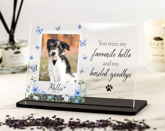 Lembrança fotográfica para homenagear seu cão, presente para quem perdeu um animal de estimação, presente para quem perdeu um gato, presente para quem perdeu um cachorro, luto por um animal de estimação, condolências, placa de acrílico com retrato do seu animal de estimação.