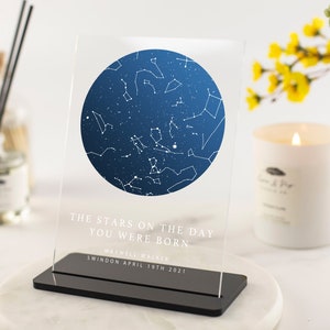Carte des étoiles personnalisée, carte des étoiles de la constellation, cadeau ciel nocturne, cadeau d'anniversaire meilleur ami, cadeau personnalisé cadeau soeur souvenir, cadeau attentionné