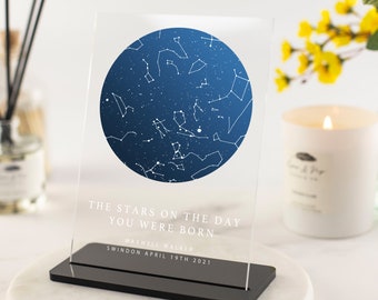 Custom Star Map, Constellation Star Map, Night Sky Gift, Best Friend Birthday Gift, Personalised Gift Sister Gift Keepsake, Thoughtful Gift