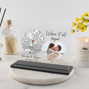 Cadeau carte personnalisée, Où nous nous sommes rencontrés, Notre premier rendez-vous, Cadeaux d'anniversaire personnalisés, Carte de fiançailles, Cadeaux pour la Saint-Valentin, Petit ami, Petite amie