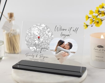 Mappa personalizzata da regalare, Il luogo del nostro incontro, Il nostro primo appuntamento, Regali di anniversario personalizzati, Mappa del fidanzamento, Regali di San Valentino, Fidanzato, Fidanzata