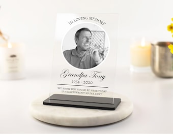 Memorial Plaque, In Loving Memory, Personalised Memorial Photo Plaque, Memorial Gift, Dad, Mum, Nan,Granddad, Sister, Brother Acrylic Plaque