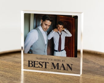 Best Man Gifts, Groomsman Gift, Wedding Party Gift, Photo Block, Thank you Gift, Unique Groomsmen Gift, Gifts for Men, Father of the Groom