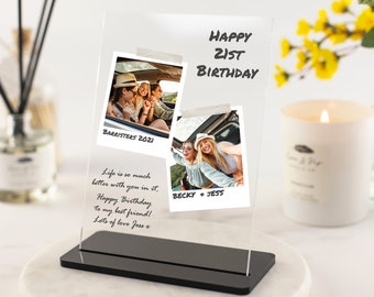 Photo Gift for Friend, Birthday Gift For Best Friend, 16th 18th 21st 30th 40th Any Age Birthday, Photo Keepsake Gift, Acrylic Photo Plaque