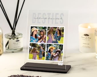 Personalised 4 Photo Print Acrylic Plaque Gift, Best Friends, Thank you Gift, Besties Gift, Custom Birthday Gifts for Her, Christmas Gifts