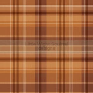 May include: A textile pattern featuring a plaid design in shades of brown, tan, and cream. The fabric displays a repeating grid of intersecting horizontal and vertical lines of varying widths. The text Little Wight Squirrel designs is visible.