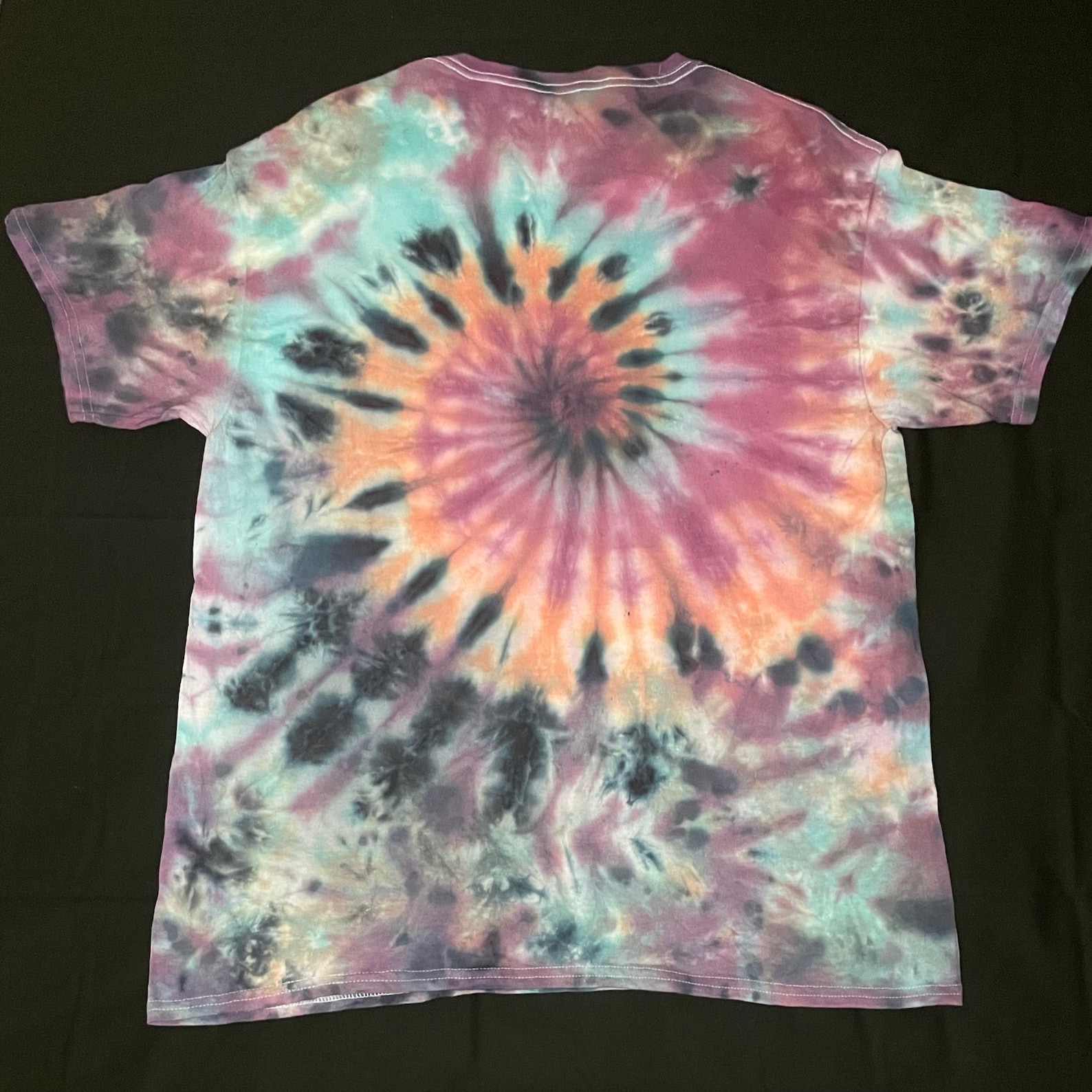 Large Spiral Crumple Tie-dye T-shirt | Etsy