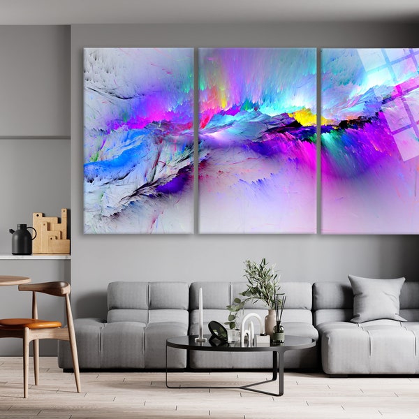Large Abstract Glass Wall Art Etsy