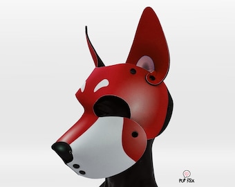 Red &quot;Rex Two&quot; Pup Hood (made to order)