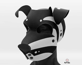 Black Pup Rex 3 Pup Hood Floppy Ears (made to order)