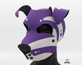 Purple Pup Rex 3 Pup Hood Floppy Ears (made to order)
