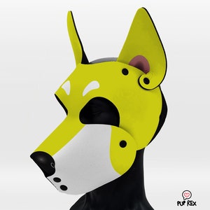 Yellow &quot;Rex Two&quot; Pup Hood (made to order)