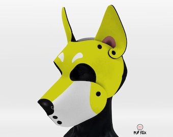 Yellow &quot;Rex Two&quot; Pup Hood (made to order)