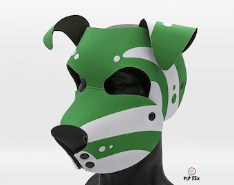Green Pup Rex 3 Pup Hood Floppy Ears (made to order)
