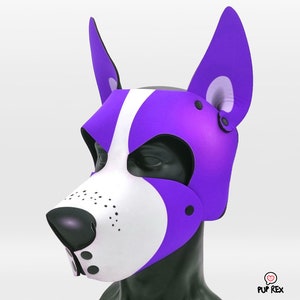 Purple "Pup Rex" Pup Hood (made to order)