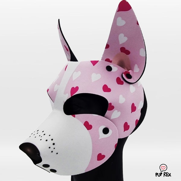 Pink Hearts Rex One Pup Hood