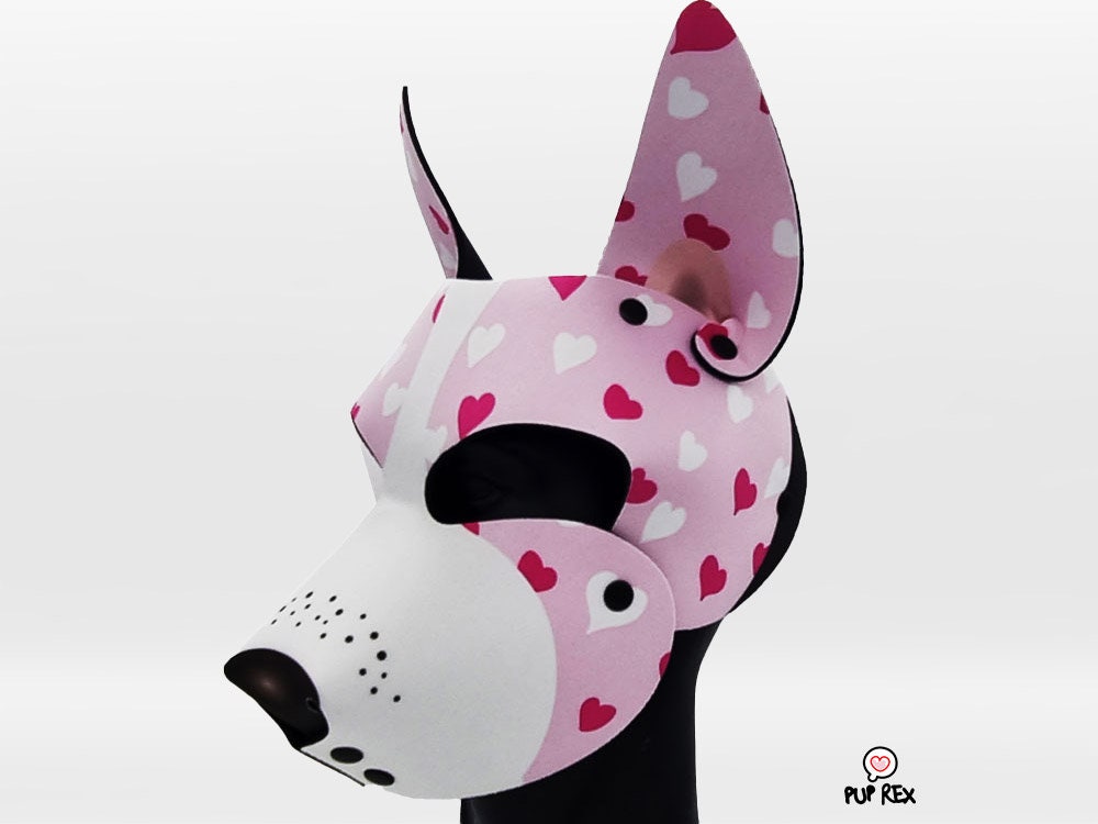 Pink Hearts Rex One Pup Hood