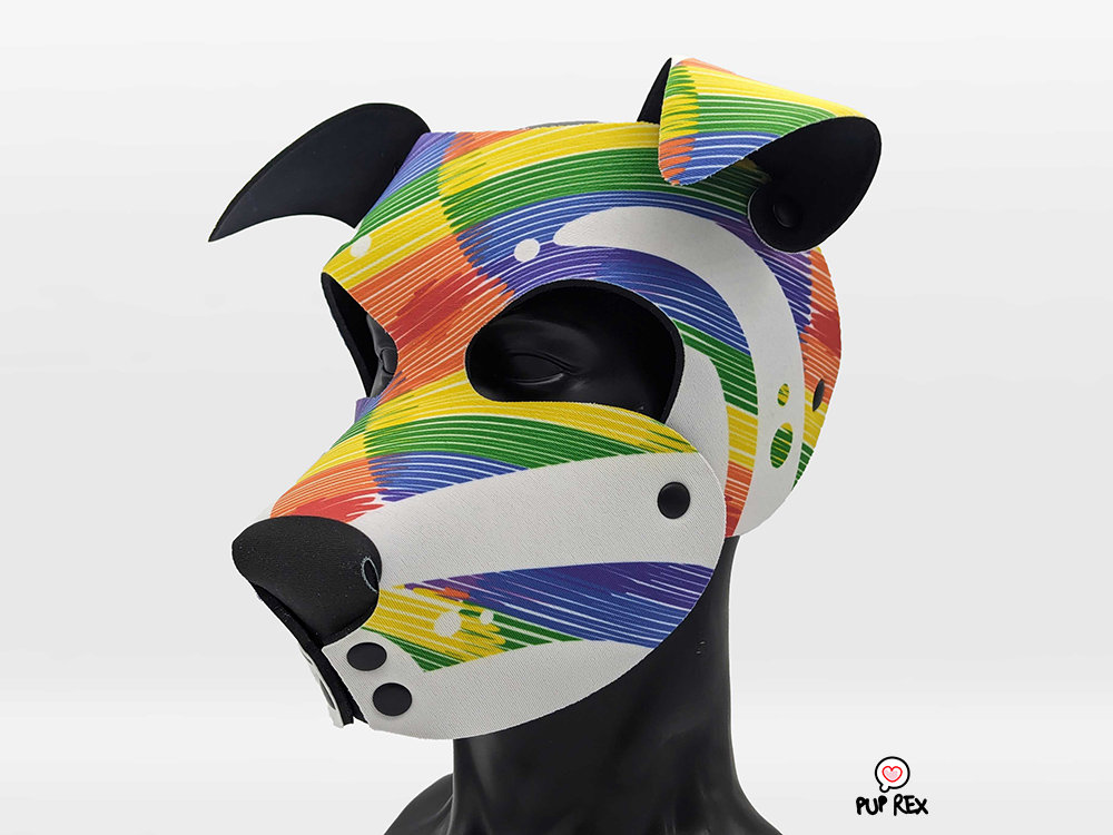 LGBTQAI Pride Pup Rex 3 Pup Hood Floppy Ears (made to order)