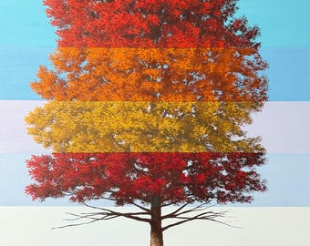 We Become Bare - A 24 X 36 inch acrylic abstract landscape painting - large surreal artwork art - by Tim Gagnon - get yours now