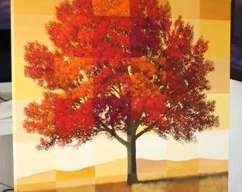 Before It All Falls - A 36 X 36 inch acrylic abstract landscape painting - large surreal work - by Tim Gagnon - get yours now!