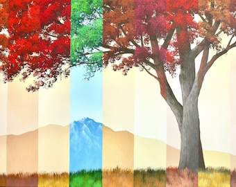 This Mountain, This Moment - LIMITED EDITION PRINT - 24 x 36 inch unique landscape artwork by Tim Gagnon.  Colorful, abstract, giclee signed
