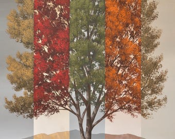 Through Muted Stages - LIMITED EDITION PRINT - 22 x 36 inch unique landscape giclee by Tim Gagnon.  Colorful, abstract, giclee signed