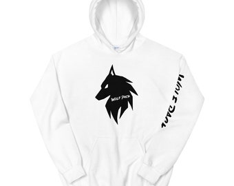 Clean White Wolf Hoodie