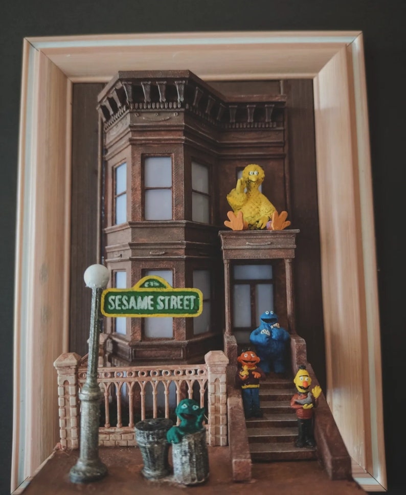 Sesame Street miniature diorama artwork wall decoration fast and free shipping with tracking number image 5