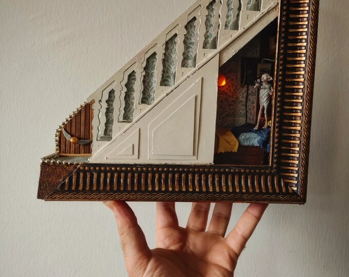 Harry Potter the Cupboard Under the Stairs With Dobby Handmade Wooden