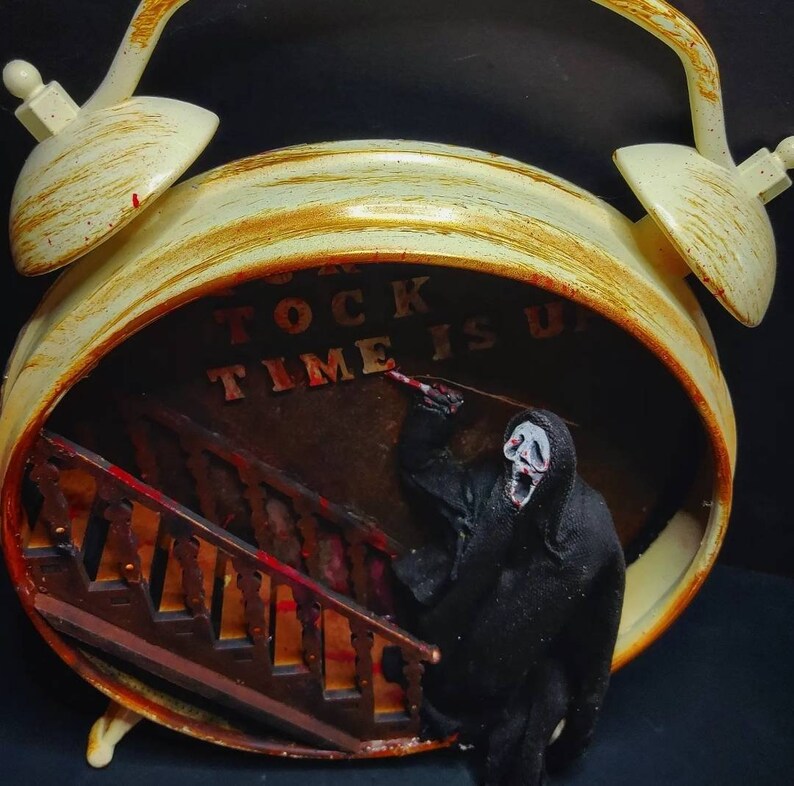 Scream Clock Image Scream Ghost Face Diorama: Handmade Halloween Clock Artwork - Etsy Canada