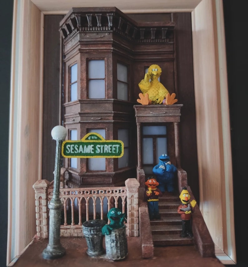 Sesame Street miniature diorama artwork wall decoration fast and free shipping with tracking number image 3